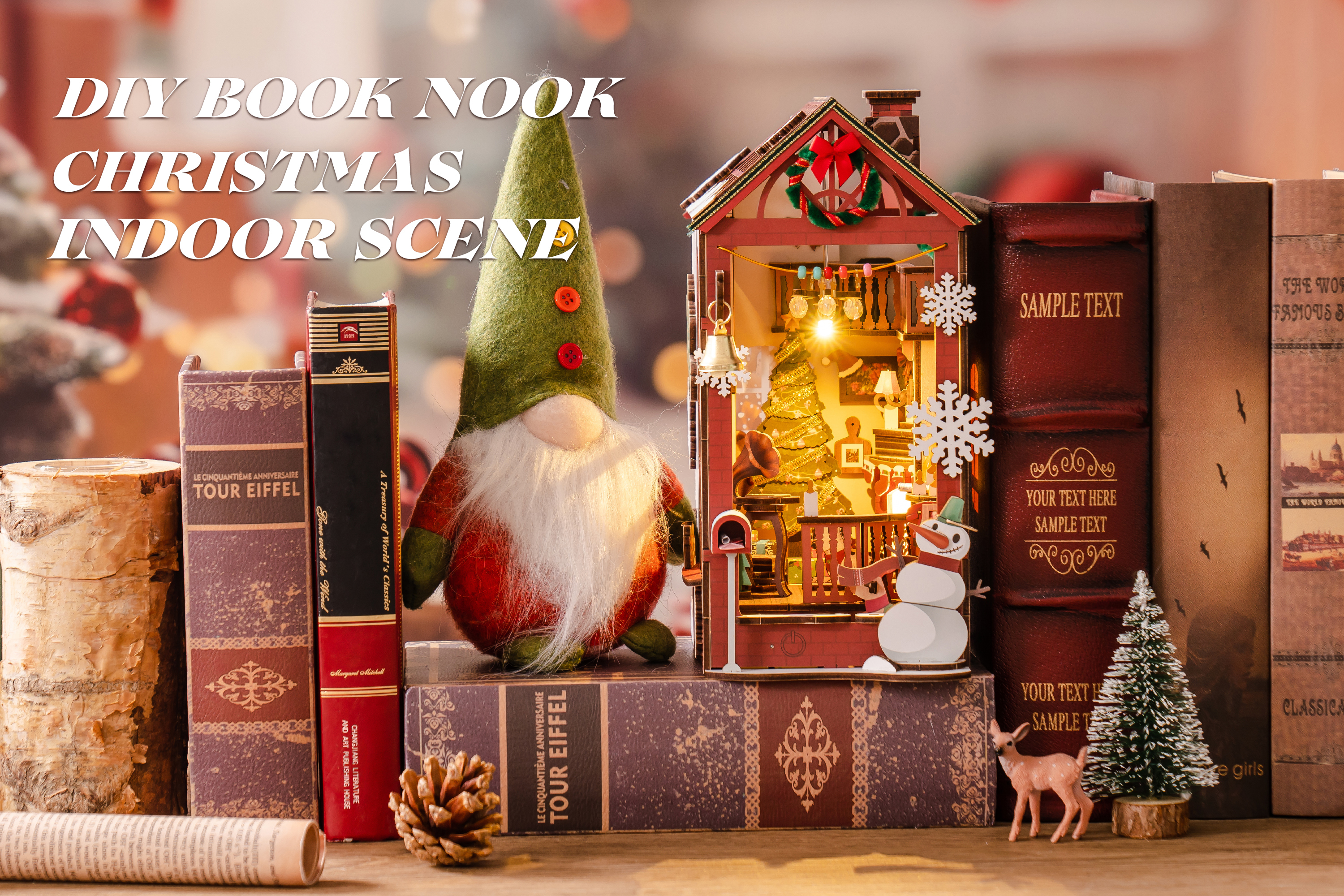Rolife DIY Kit - Christmas Indoor Scene Miniature Book Nook Kit