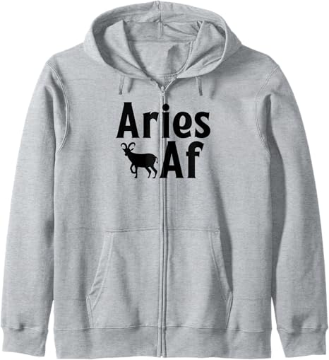 Aries AF Constellation Horoscope Zodiac Sign Zip Hoodie