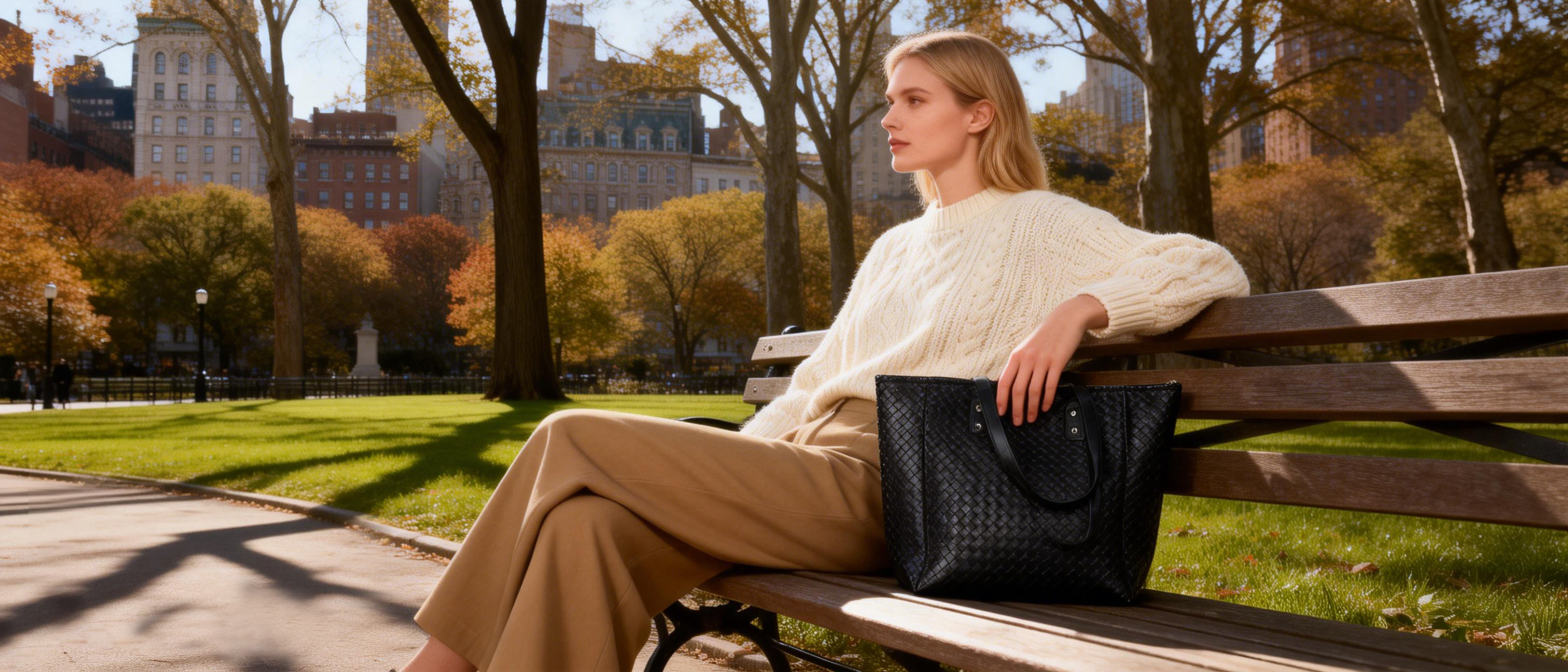 Bolso tote para mujer de cuero PU vegano tejido miniatura 7