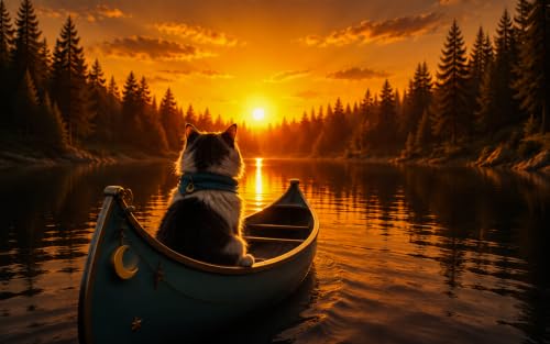 Cozy Cat Lake Adventure Sunset, Forest, Peaceful Nature & Relaxing Music – vue 2
