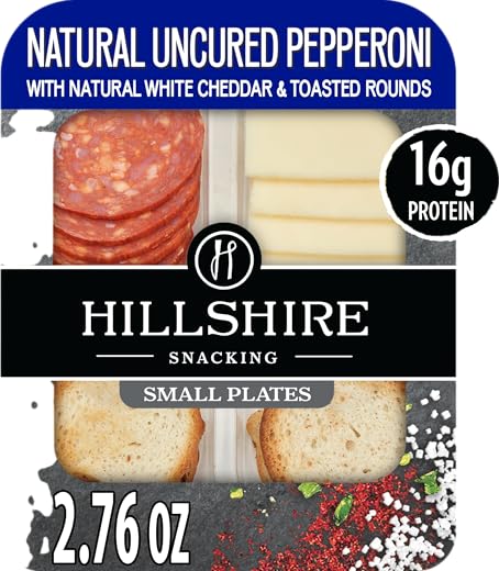 Hillshire Snacking All Natural Uncured Pepperoni Deli Lunch Meat with Natural White Cheddar Cheese, 2.76 Oz