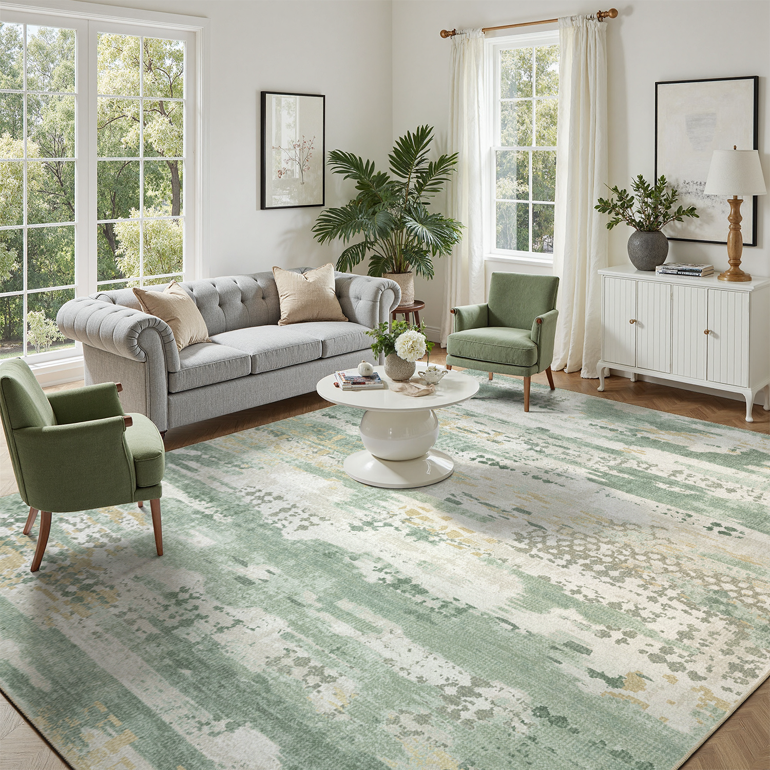 TEXTILES FOR MODERN LIVING 第五版 00-07 Amazon.com: DCX Abstract Area Rug 5x7, Washable Sage Green Modern