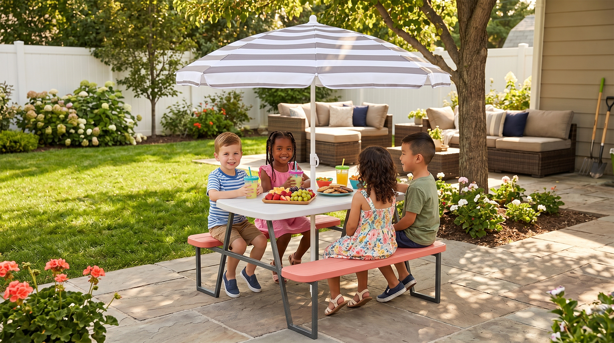 Amazon.com : Costzon Kids Picnic Table, Toddler Outdoor Table
