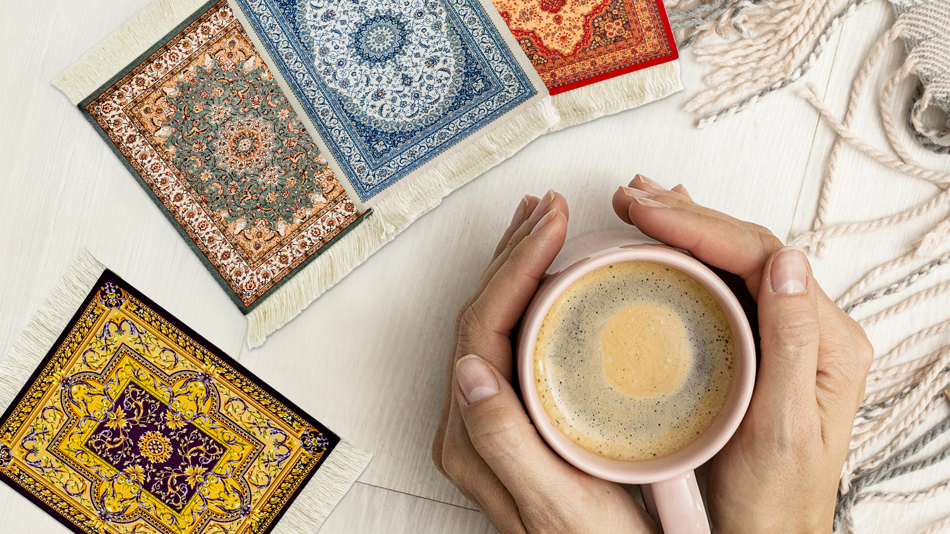Amazon.com | Mini Rug Table Coasters Persian Carpet Style Drink