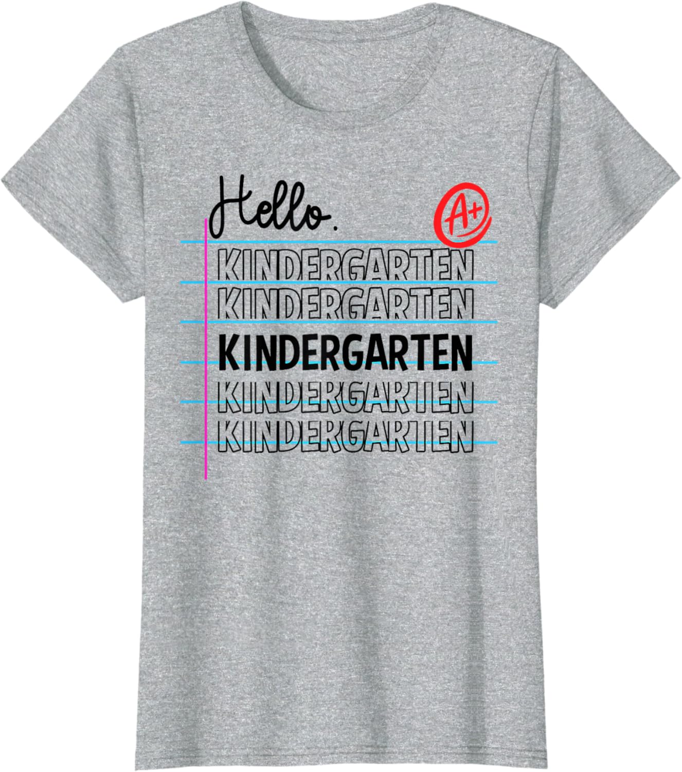 Hello Kindergarten Lined Paper Shirt Back To School T-Shirt