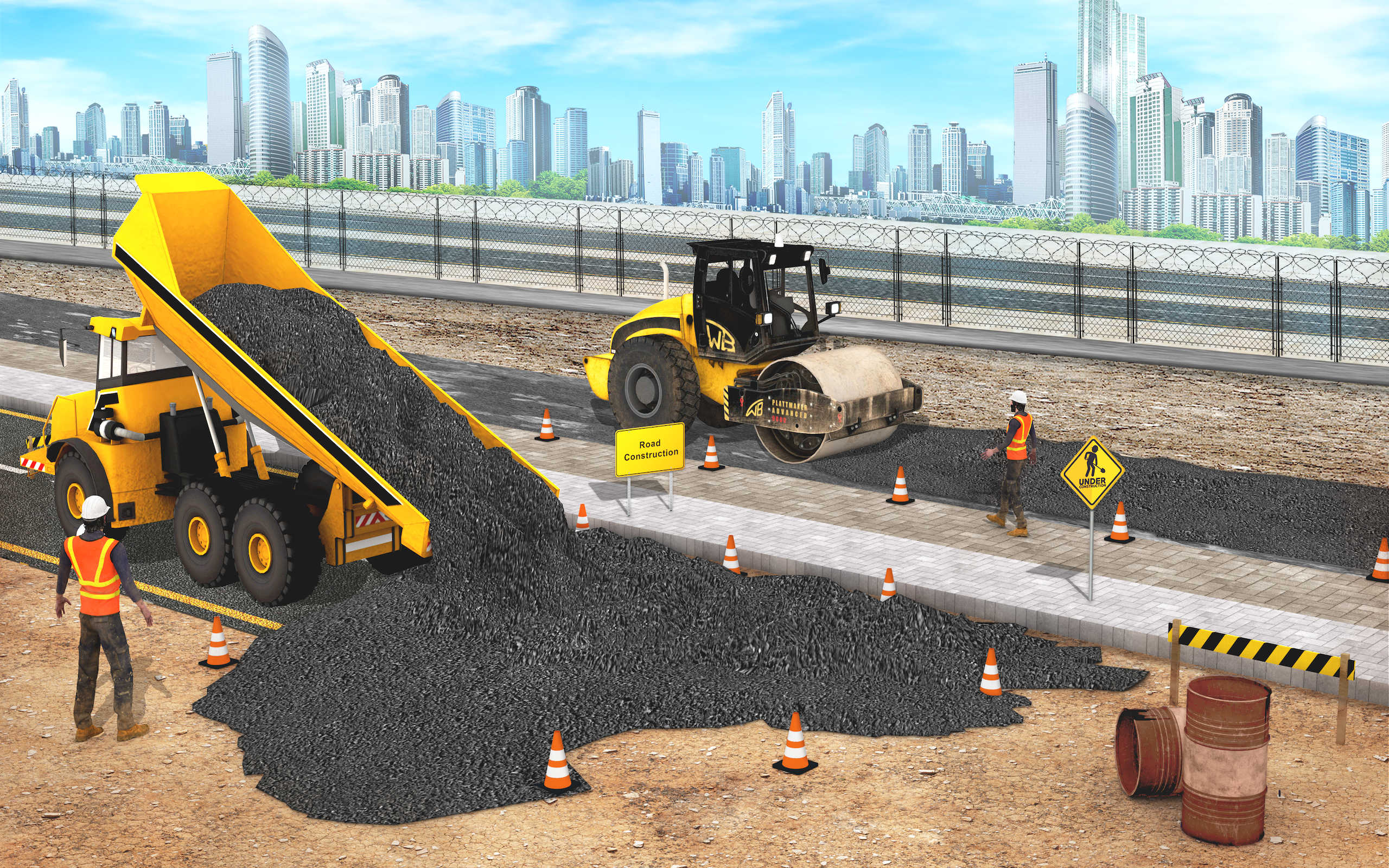 Road Builder Construction Simulator Game - City Building Heavy ...