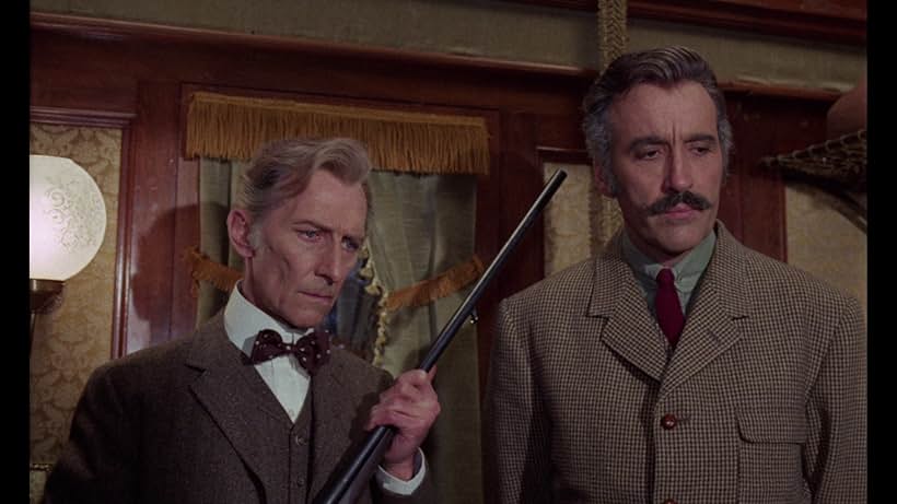 Christopher Lee and Peter Cushing in Horror-Express (1972)