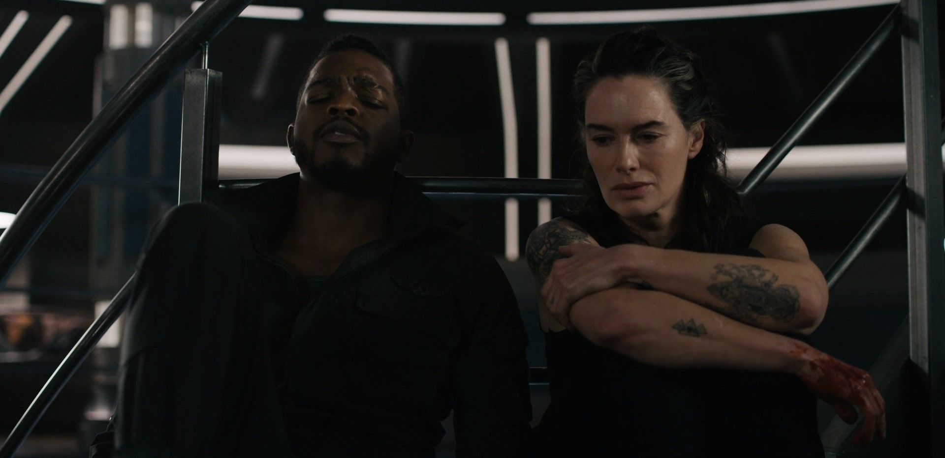 Lena Headey and Stephan James in Wreckers (2023)