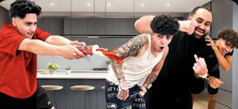 Boys R Us Handcuffed Food Challenge