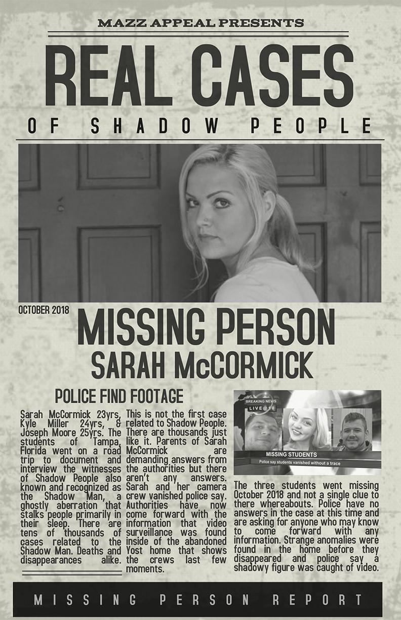 Poster of Real Cases of Shadow People The Sarah McCormick Story