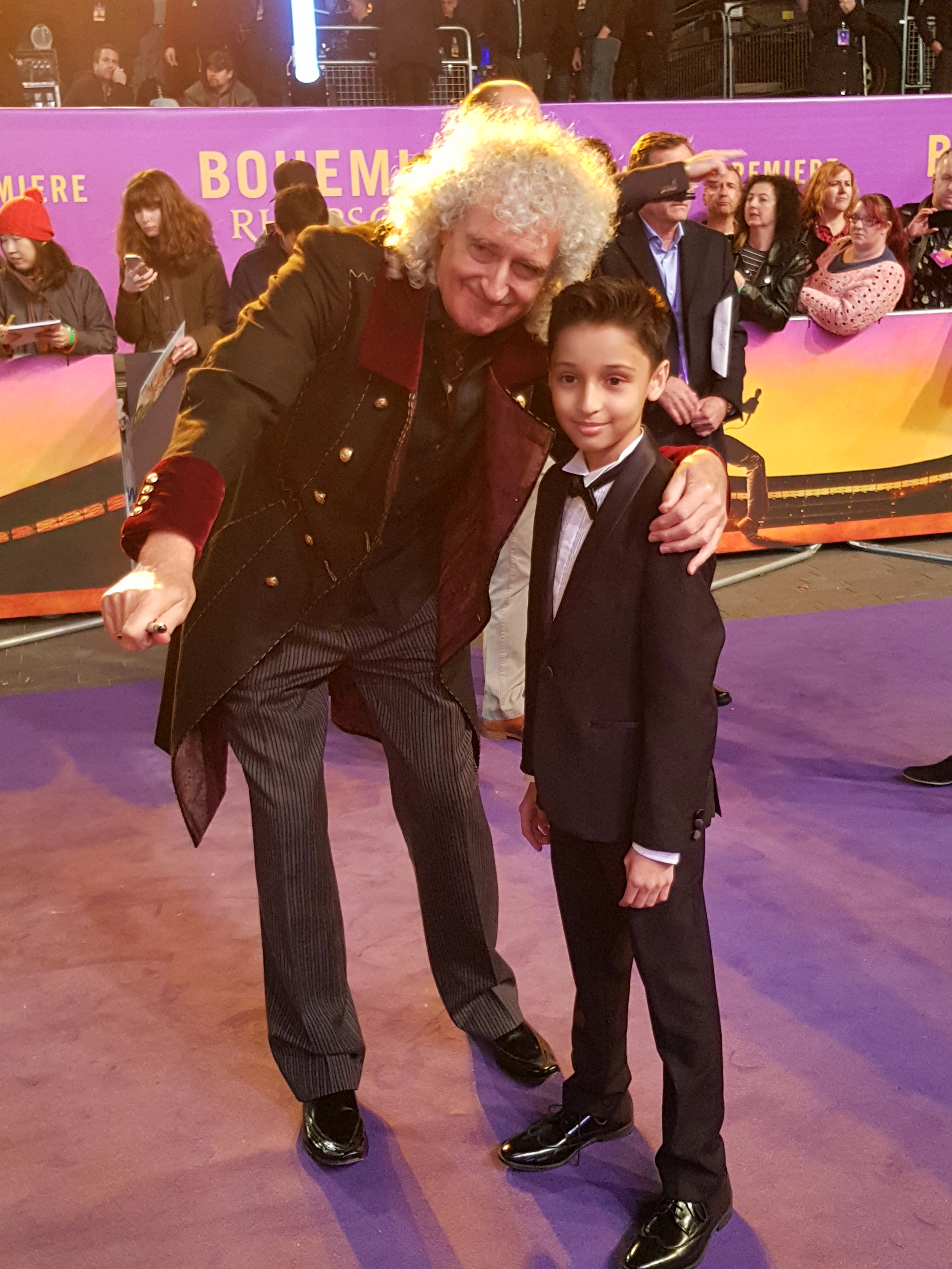 Brian May and Adam Rauf at an event for Bohemian Rhapsody (2018)