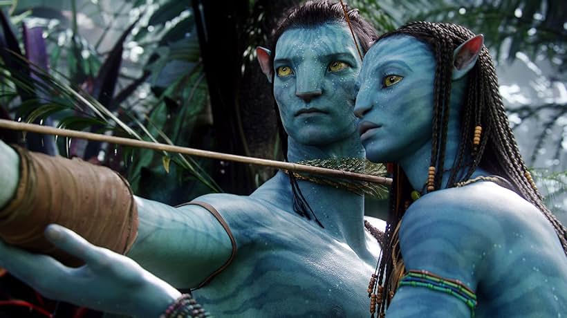 Zoe Saldaña and Sam Worthington in Avatar (2009)