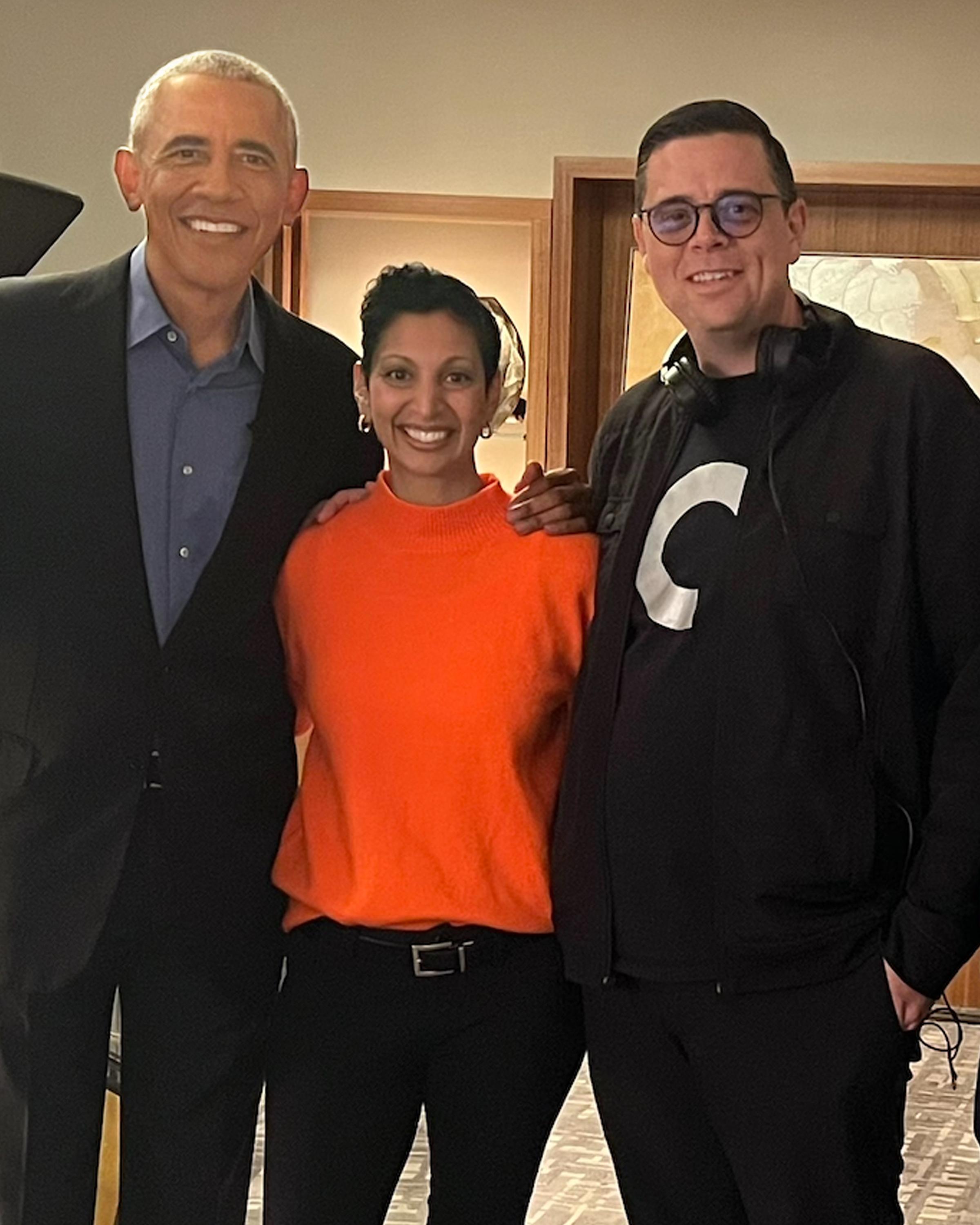 Pres. Barack Obama, Gita Pullapilly, Aron Gaudet