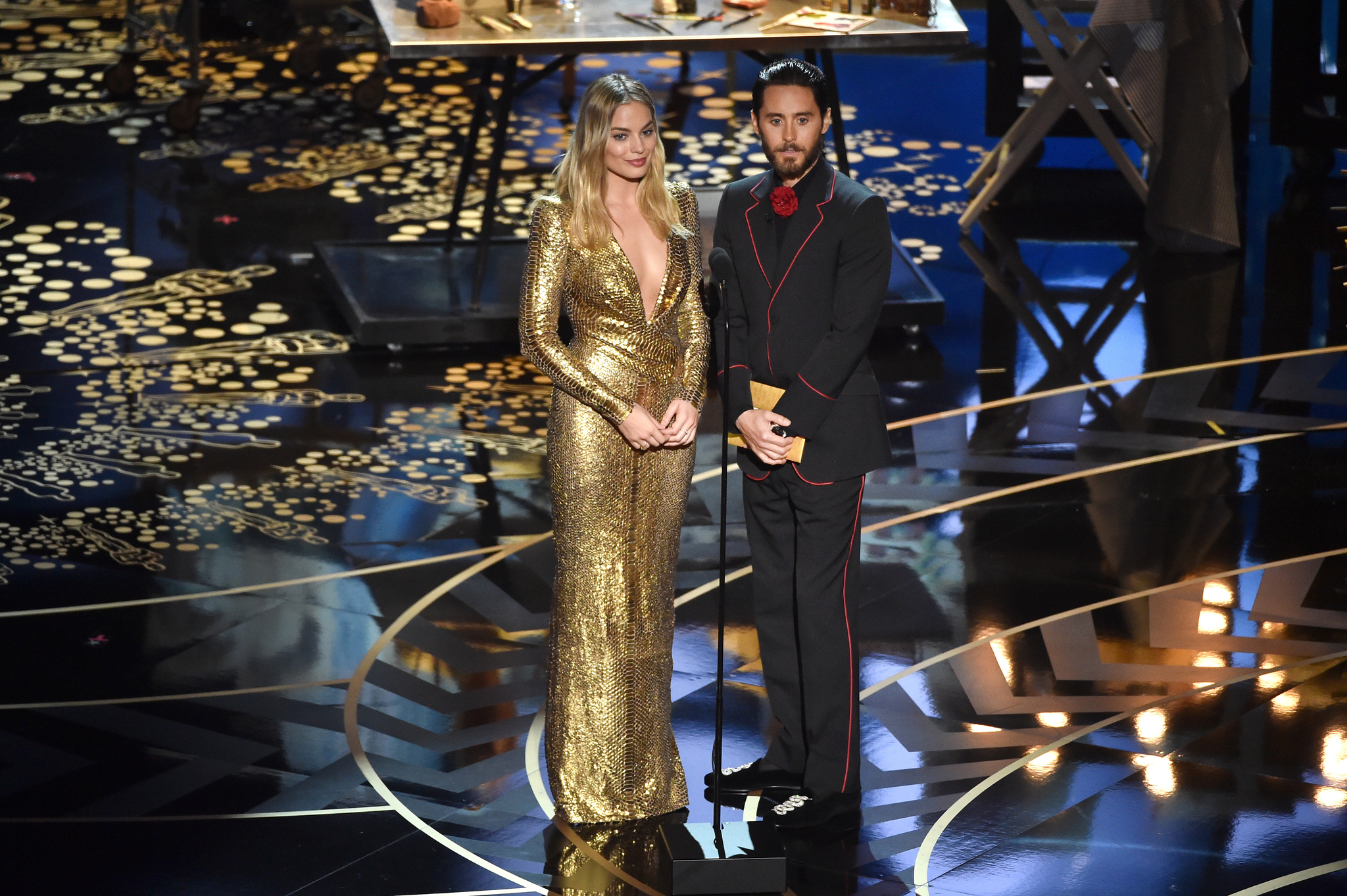 Jared Leto and Margot Robbie at an event for The Oscars (2016)