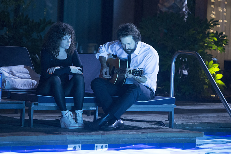 Peter Cambor and Jen Tullock in Roadies (2016)