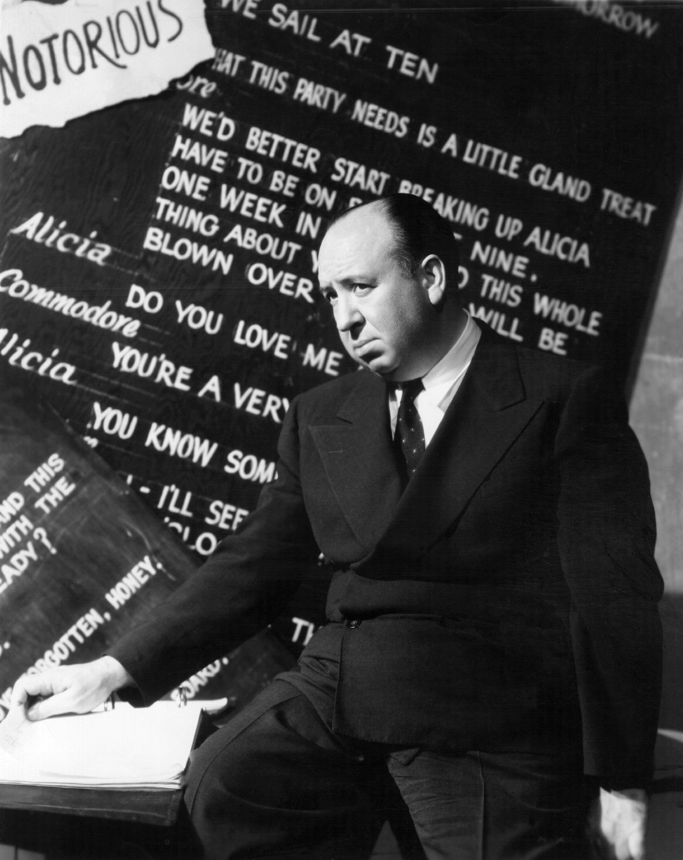 Alfred Hitchcock during the making of Notorious (1946)