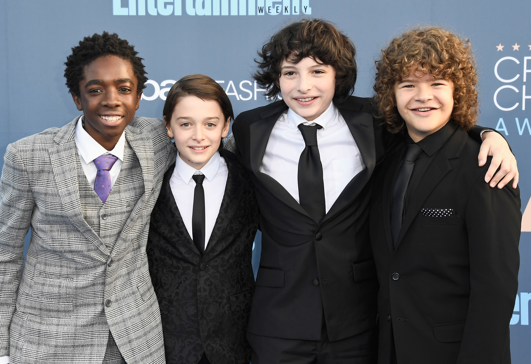 Caleb McLaughlin, Finn Wolfhard, Noah Schnapp, and Gaten Matarazzo at an event for Stranger Things (2016)