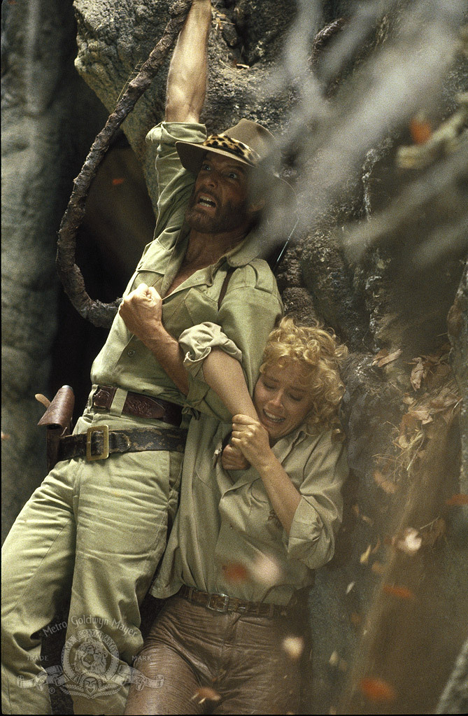 Sharon Stone and Richard Chamberlain in Allan Quatermain and the Lost City of Gold (1986)