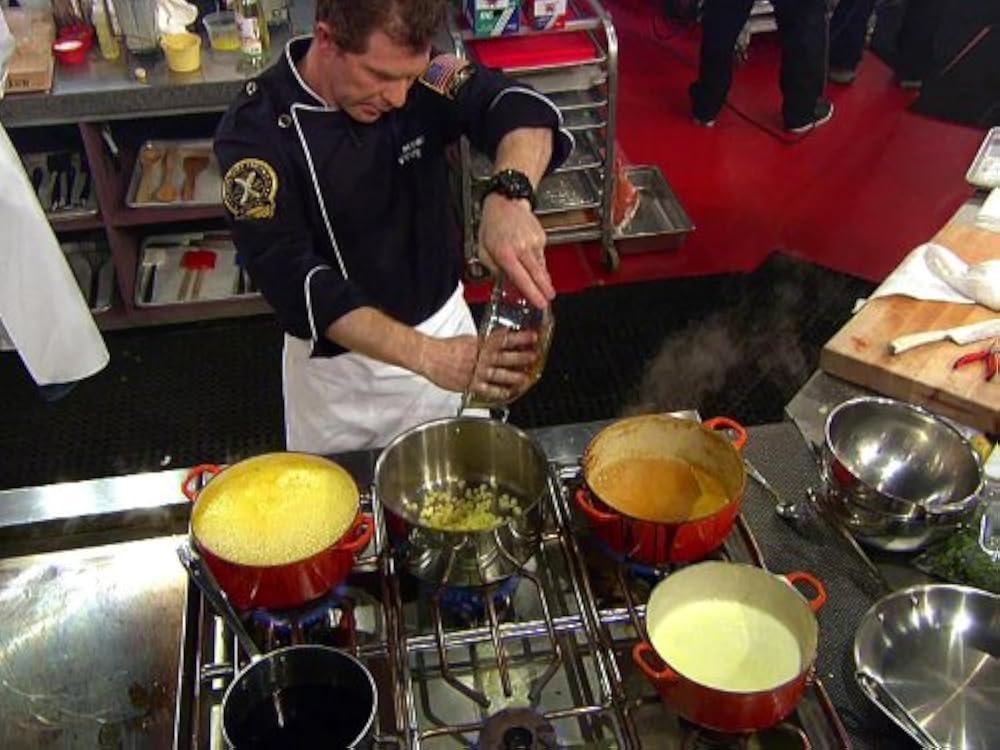 "Iron Chef America The Series" Flay vs. Christensen Chum Salmon (TV