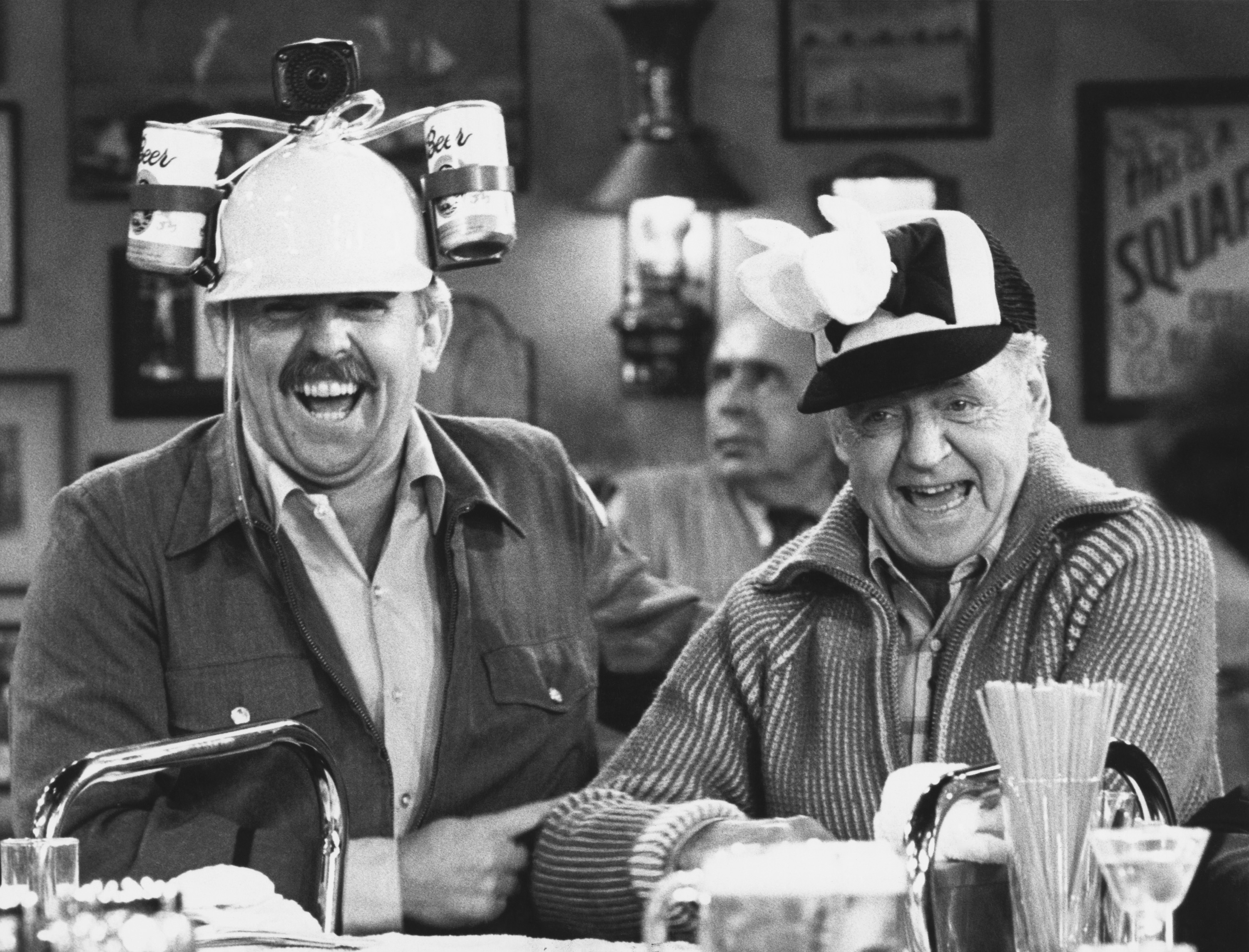 John Ratzenberger and Dick O'Neill in Cheers (1982)