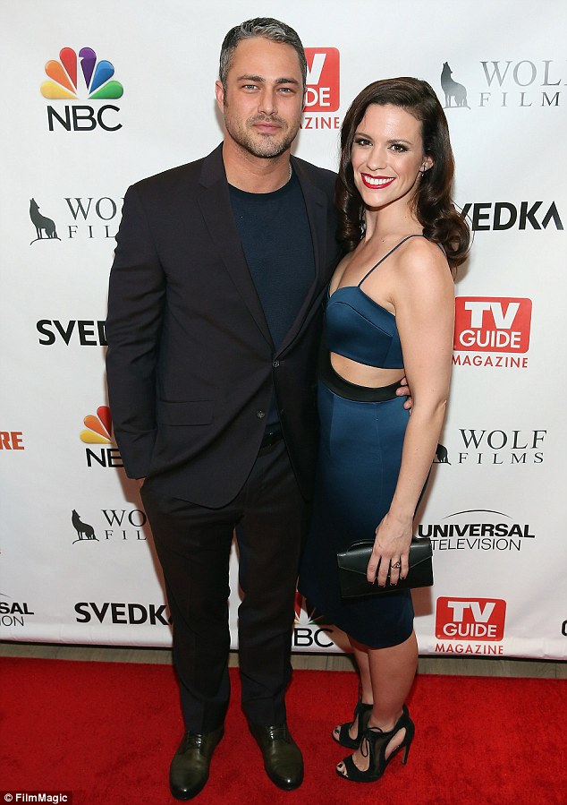 Taylor Kinney and Liza J. Bennett at TV Guide's NYC cover party