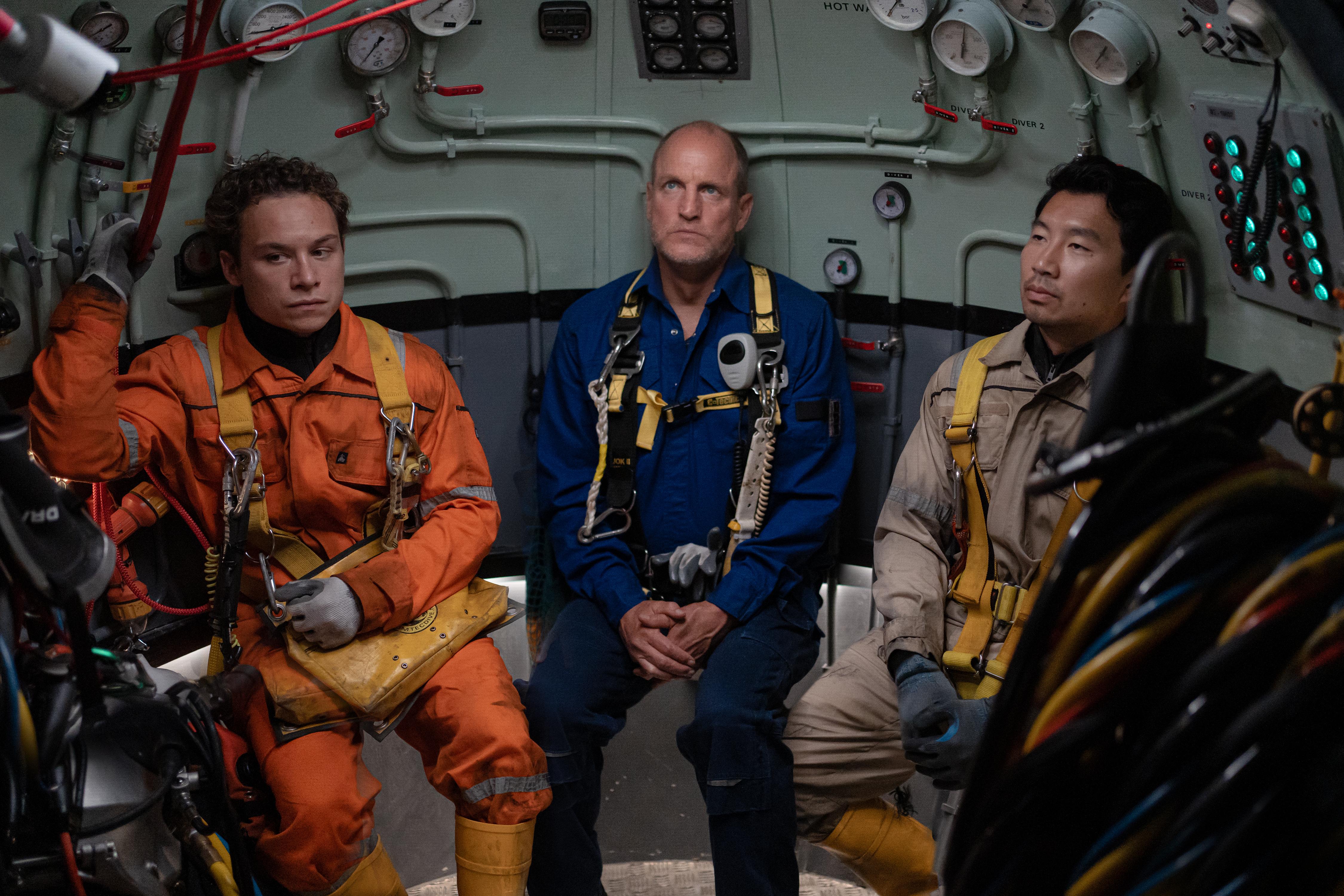 Woody Harrelson, Simu Liu, and Finn Cole in Last Breath (2025)
