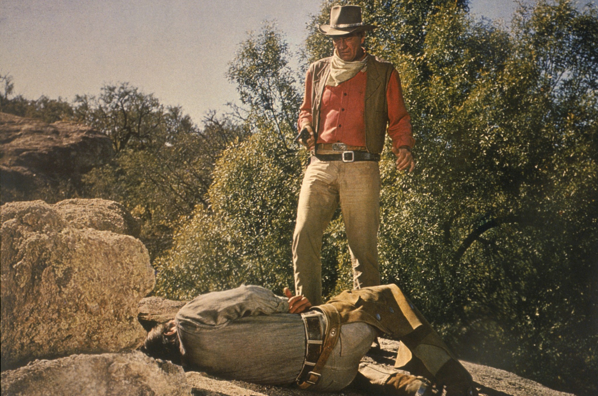 John Wayne and Johnny Crawford in El Dorado (1966)