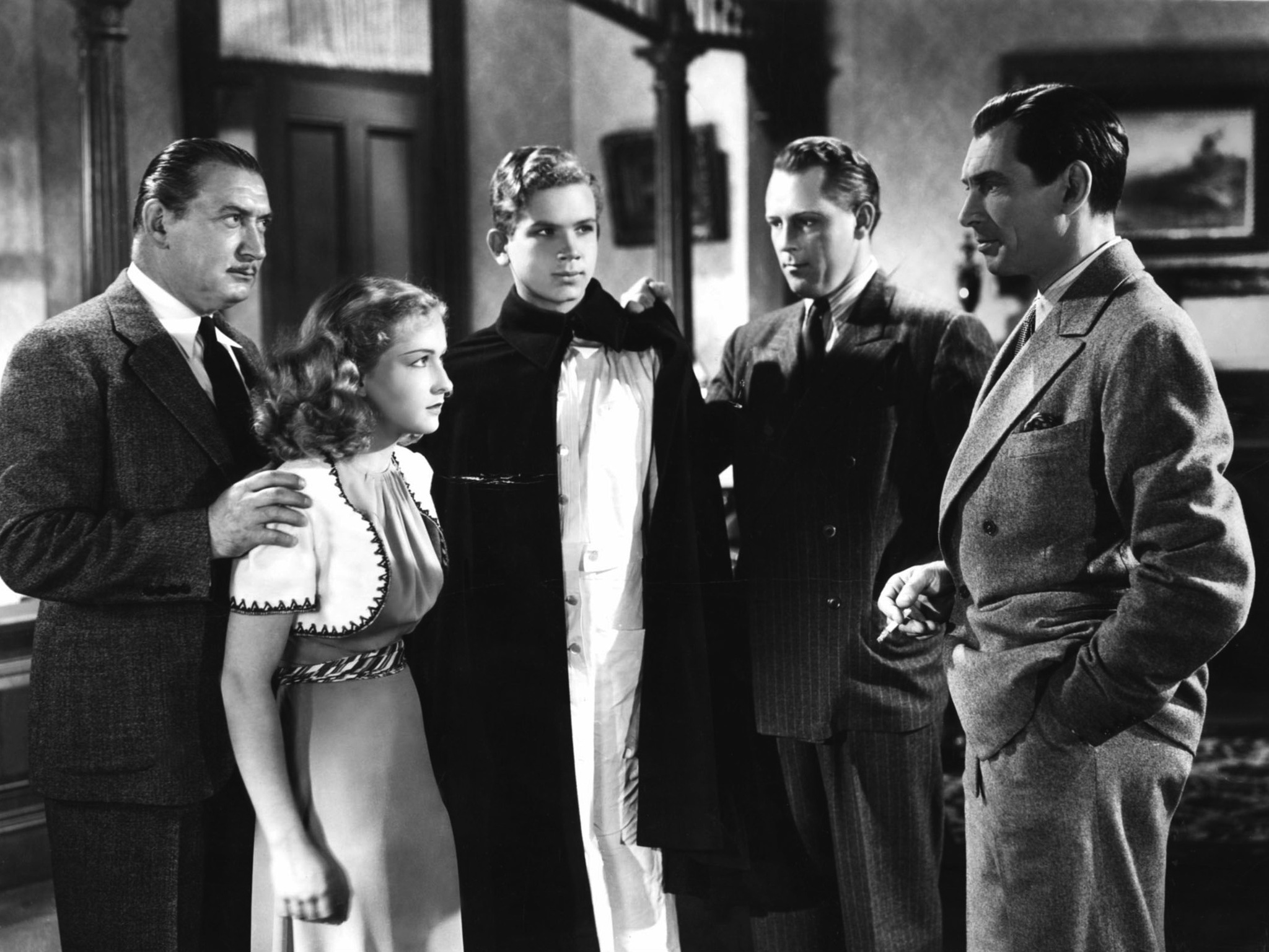 Bonita Granville, Edward Keane, Dick Purcell, and Frankie Thomas in Nancy Drew: Detective (1938)