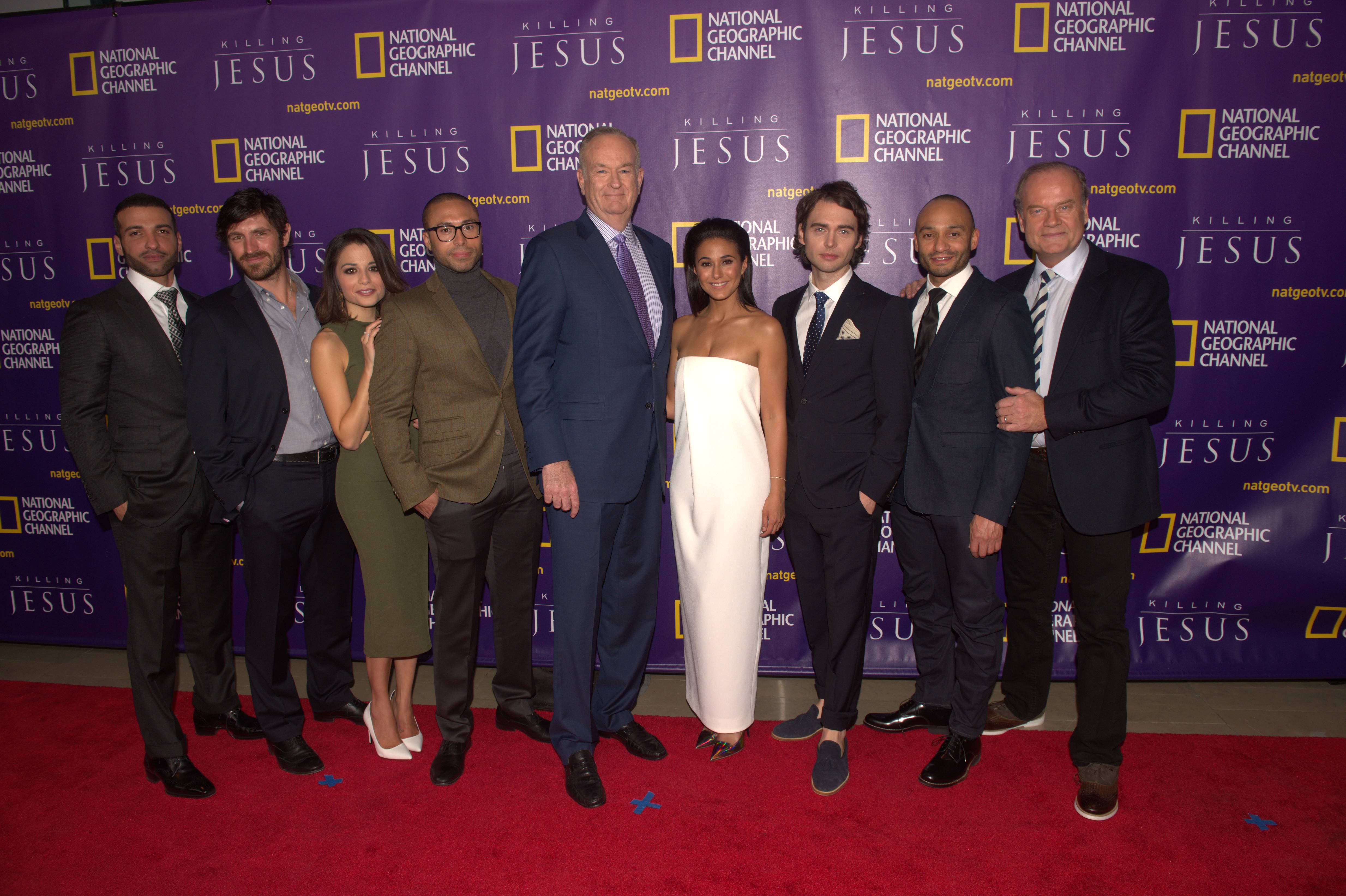 'KILLING JESUS' Cast with  Bill O'Reilly on Red Carpet at premiere of 'Killing Jesus' New York  at the Lincoln Centre 