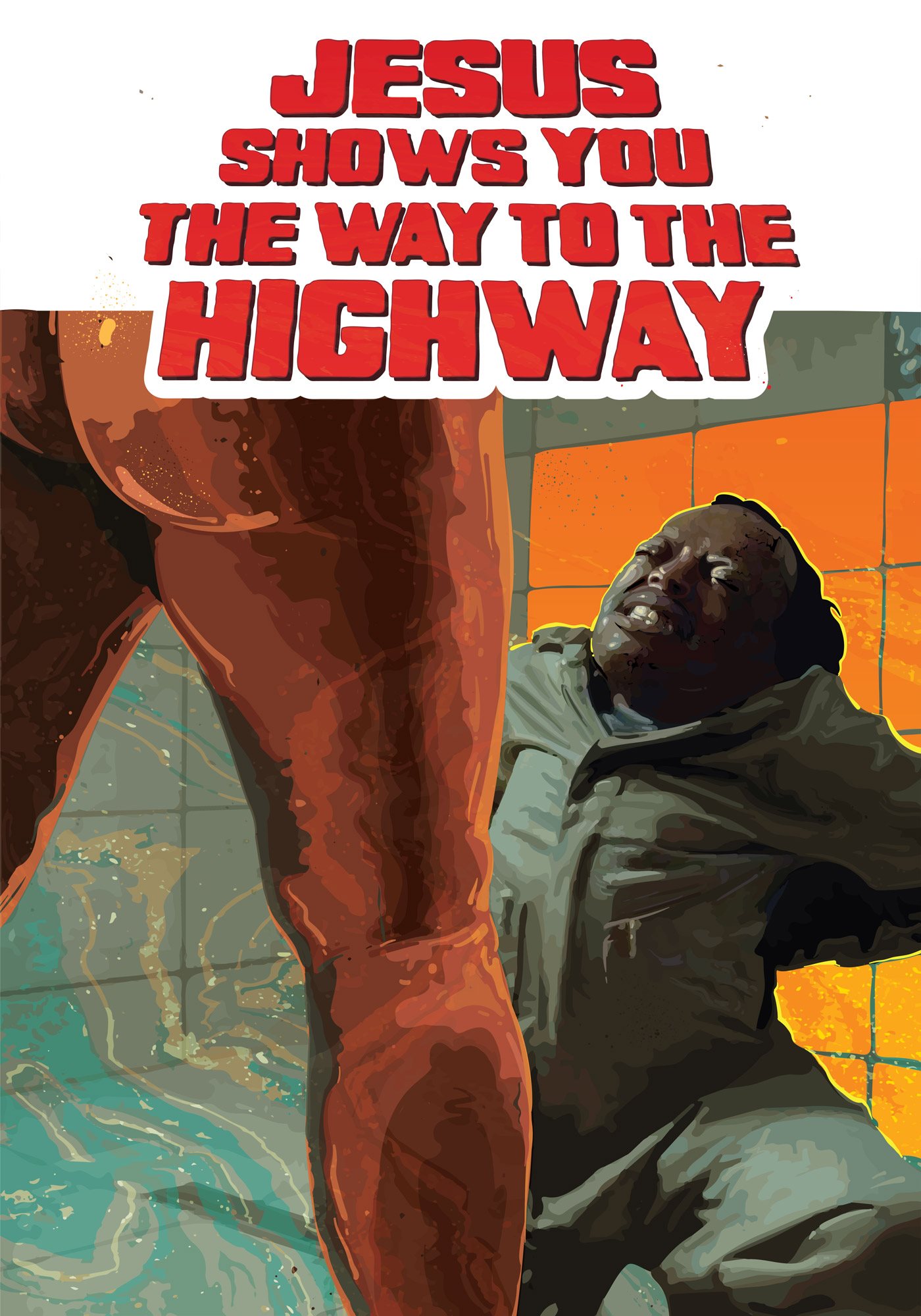 Poster of Jesus Shows You the Way to the Highway