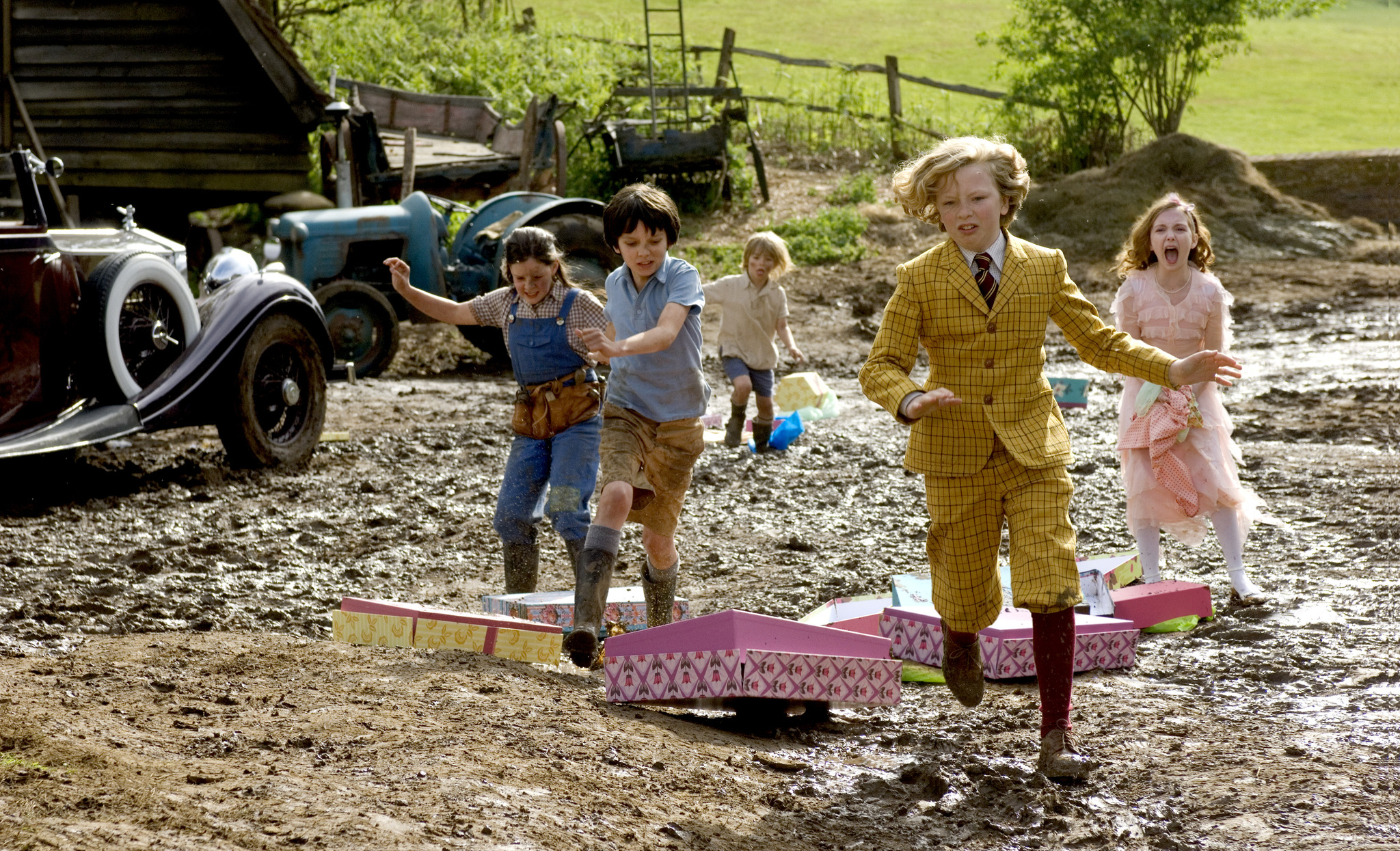 Asa Butterfield, Eros Vlahos, Lil Woods, and Oscar Steer in Nanny McPhee Returns (2010)