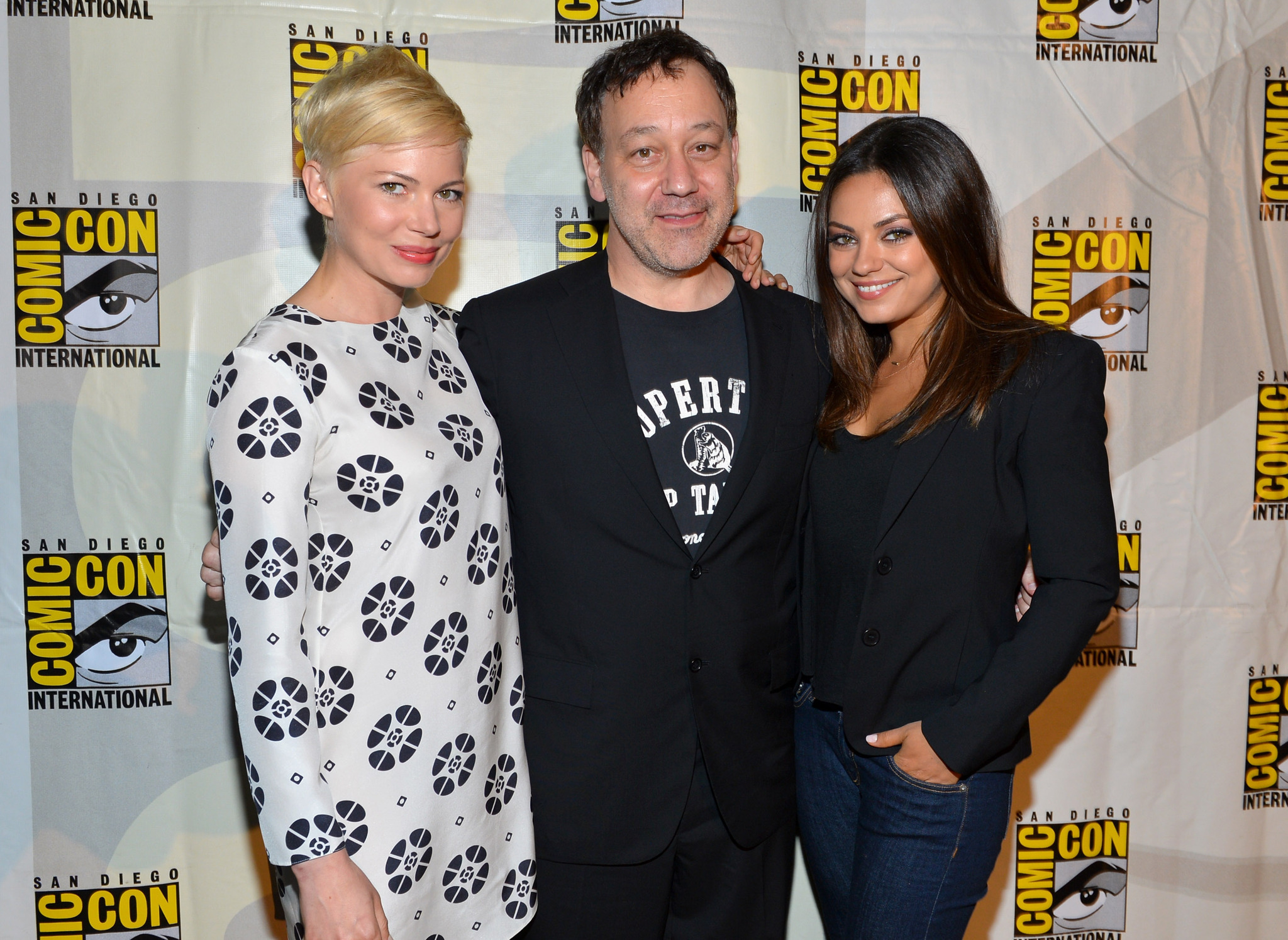 Sam Raimi, Mila Kunis, and Michelle Williams at an event for Oz the Great and Powerful (2013)