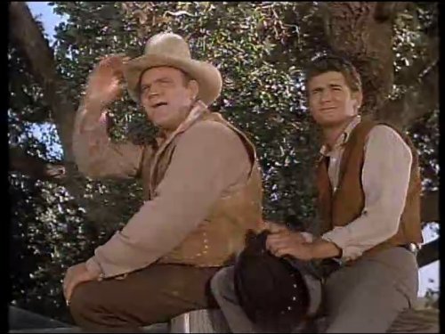 Michael Landon and Dan Blocker in Bonanza (1959)