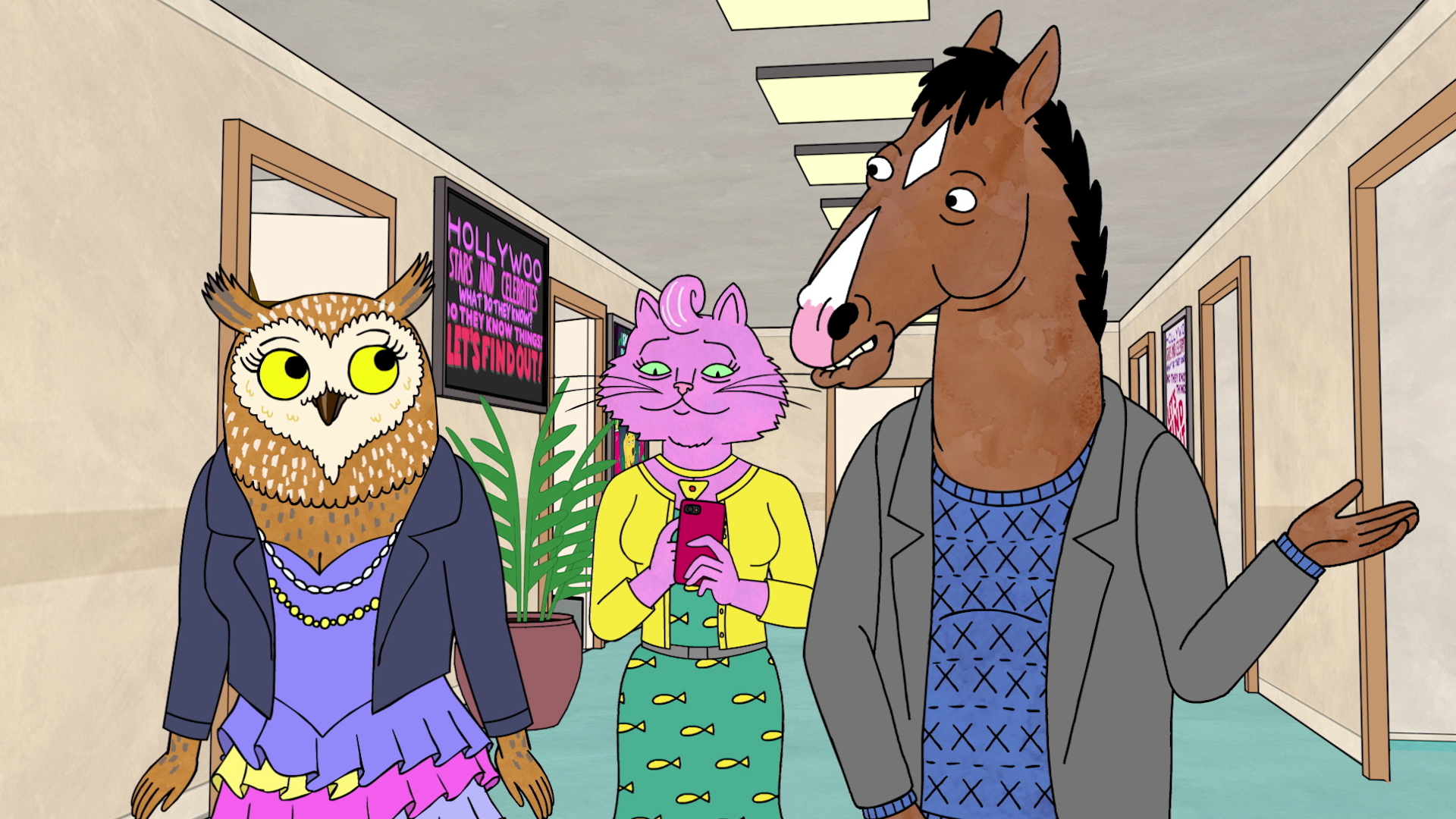 Lisa Kudrow, Will Arnett, and Amy Sedaris in BoJack Horseman (2014)