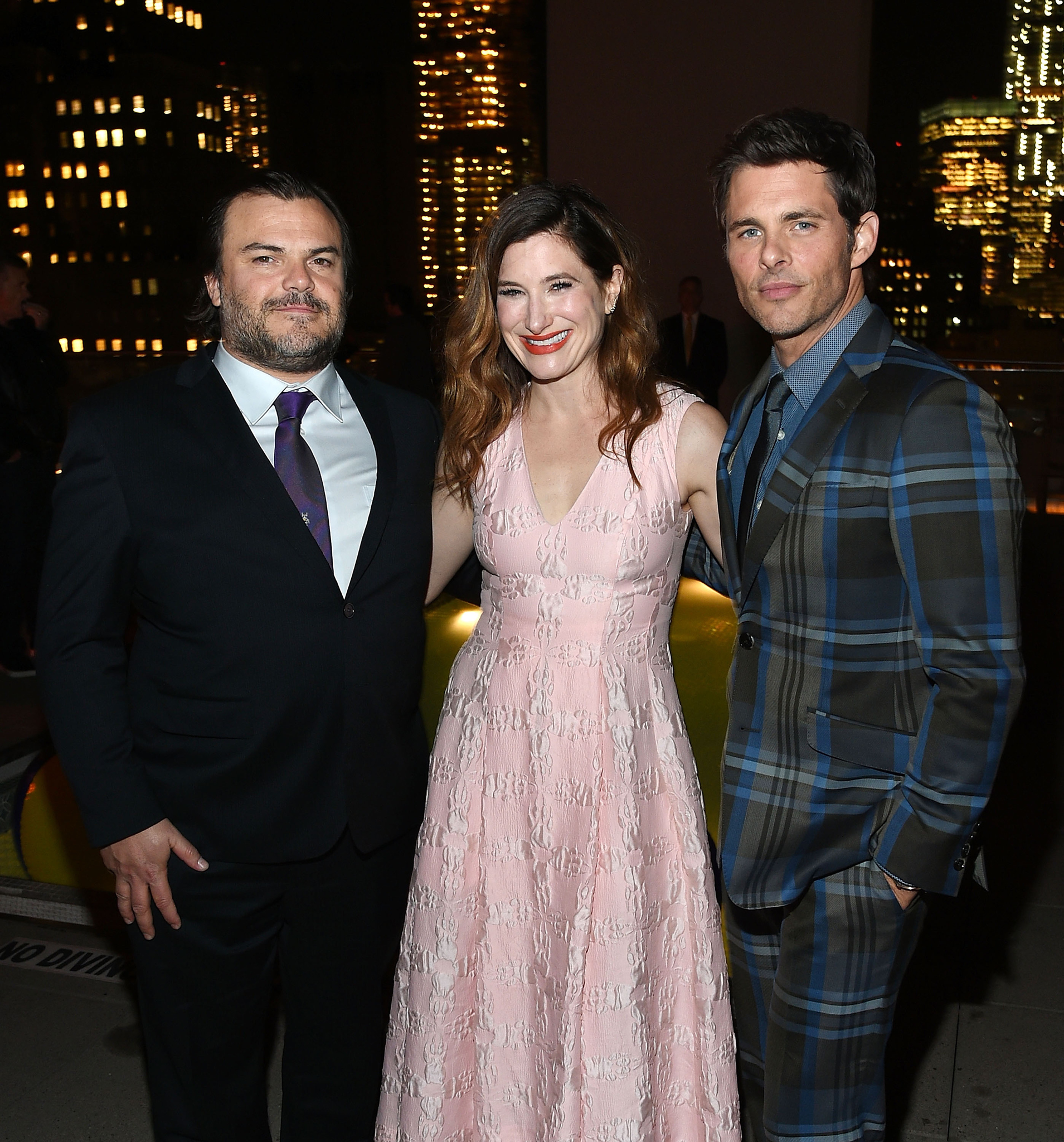 James Marsden, Jack Black, and Kathryn Hahn at an event for Una notte da matricole (2015)