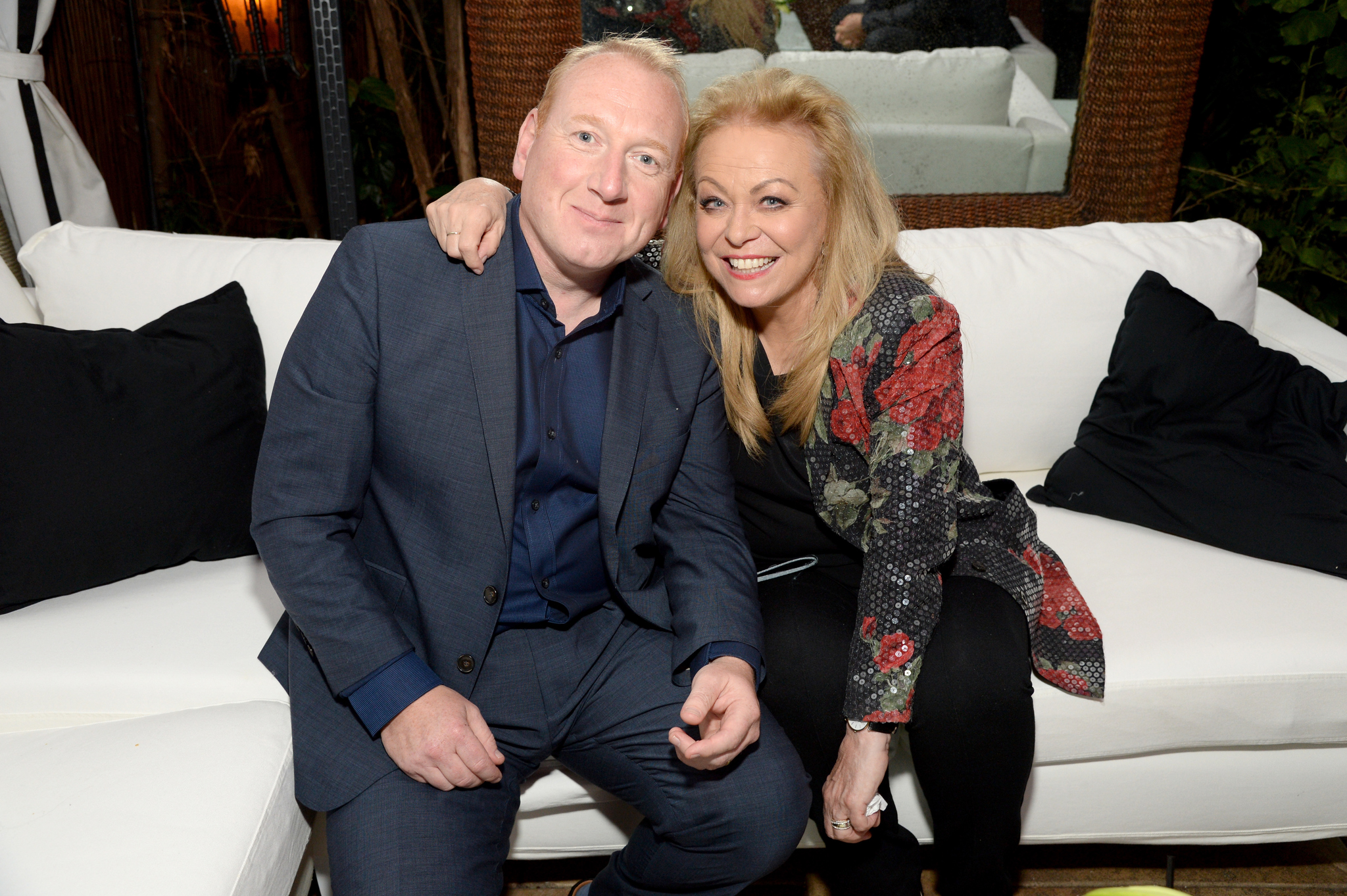 Adrian Scarborough and Jacki Weaver at an event for Blunt Talk (2015)