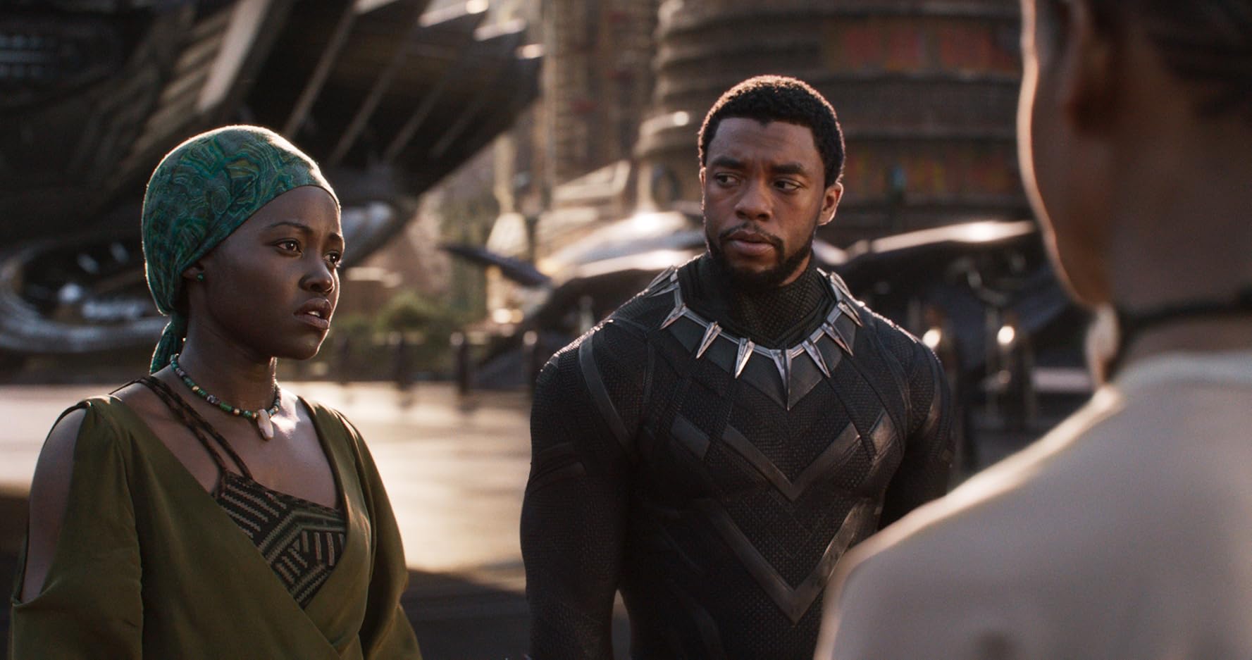 Chadwick Boseman and Lupita Nyong'o in Black Panther (2018)