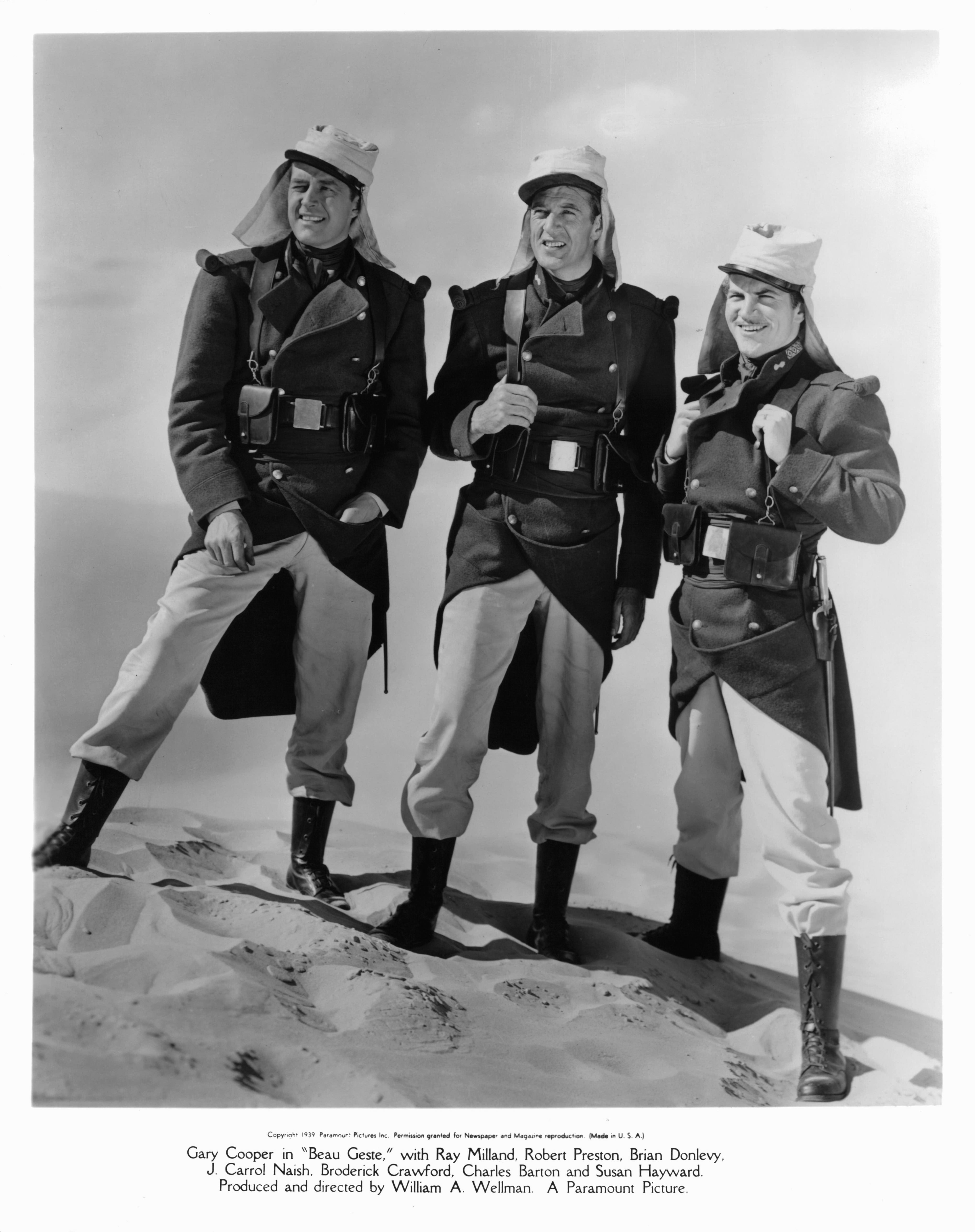 Gary Cooper, Ray Milland, and Robert Preston in Beau Geste (1939)