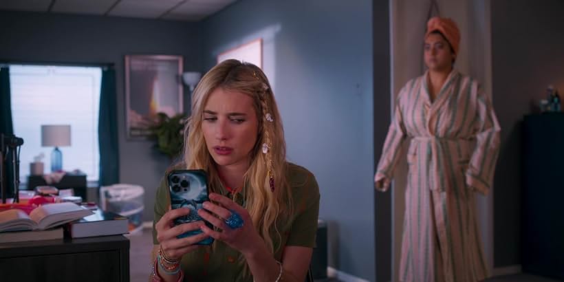 Emma Roberts and Kuhoo Verma in Space Cadet (2024)