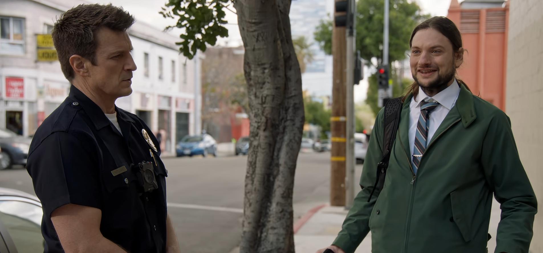 Nathan Fillion and Rob Welsh in New Blood (2021)