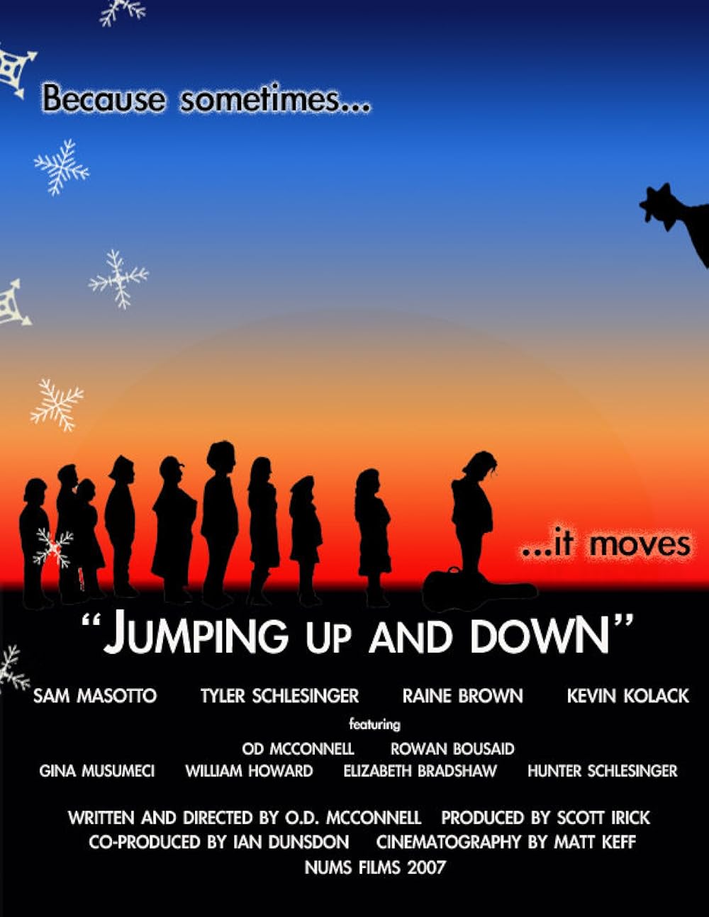Jumping up and down. Jumping up and down