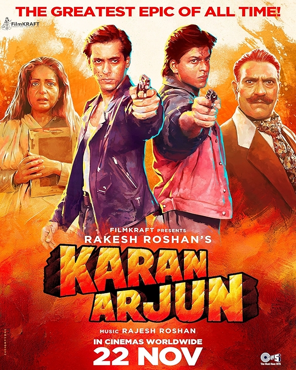 Movie poster for KARAN ARJUN (UA rated)