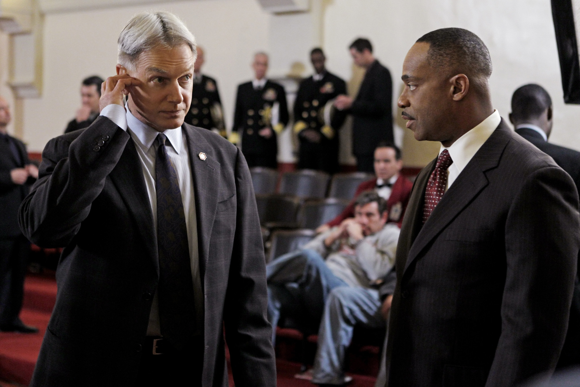 Mark Harmon and Rocky Carroll in NCIS (2003)