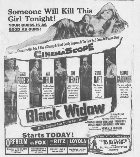 その他 BLACK WIDOW (1954) Black Widow 1954 - YouTube