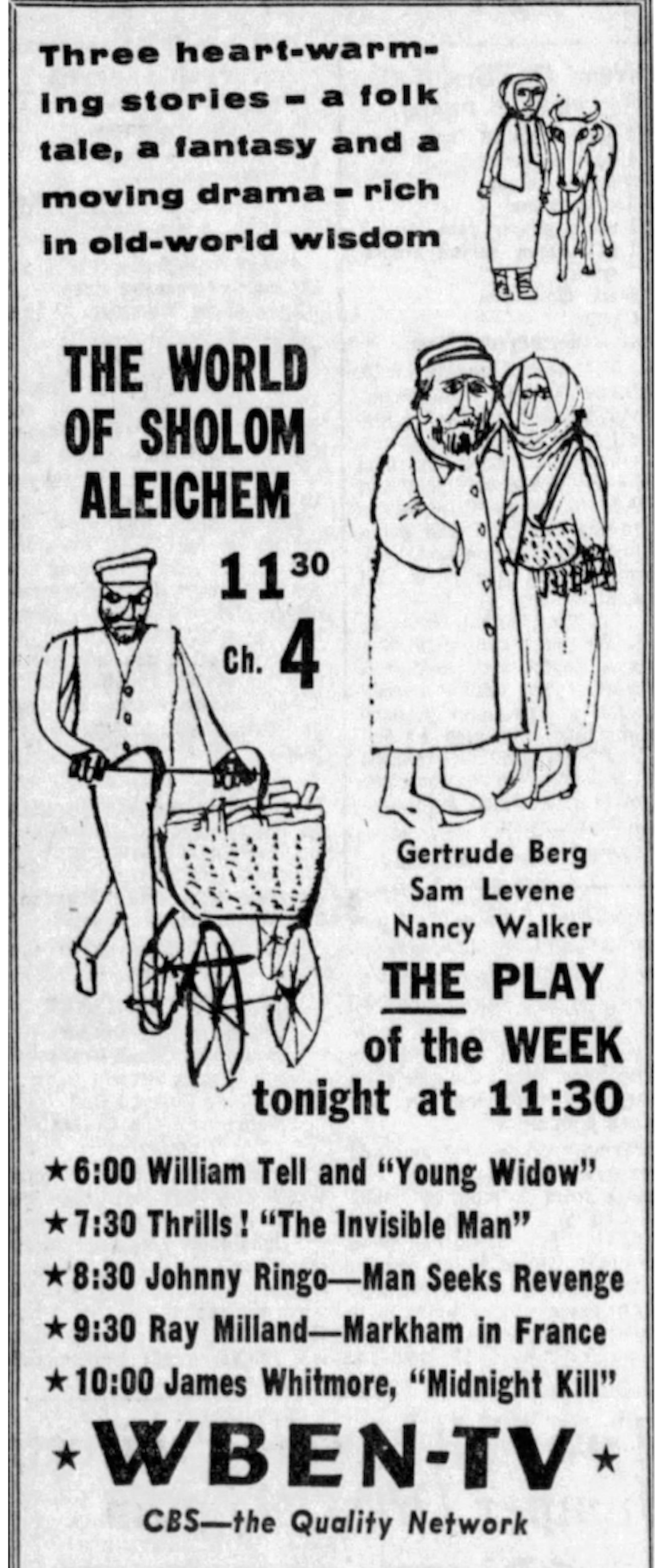 The World of Sholom Aleichem (TV Movie 1959) - IMDb