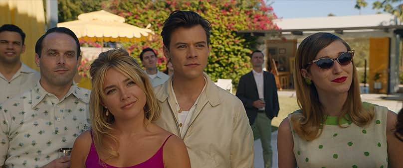Harry Styles, Peter Holt, and Florence Pugh in Don't Worry Darling (2022)