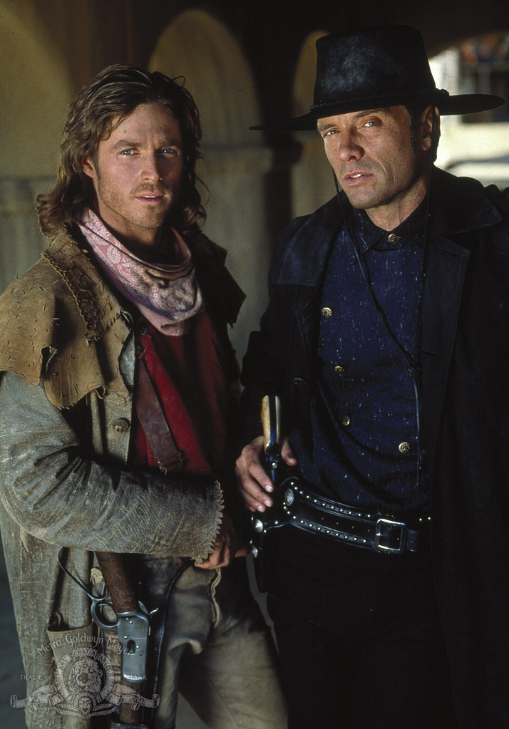 Michael Biehn and Eric Close in The Magnificent Seven (1998)