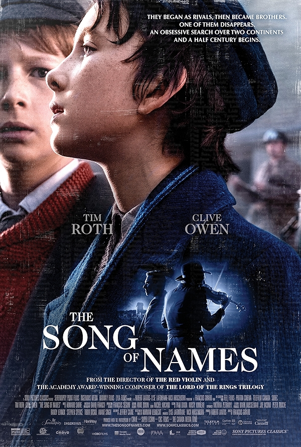 Movie poster for THE SONG OF NAMES (UA rated)