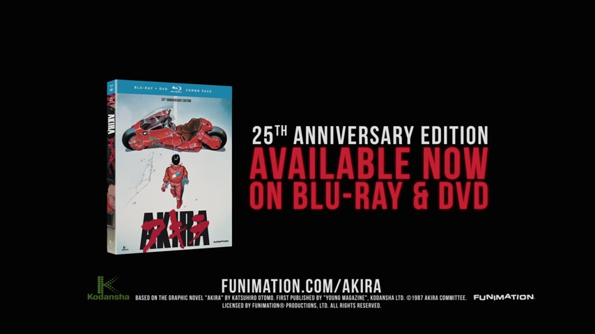 Akira: 25th Anniversary Edition DVD and Blu-Ray Commercial