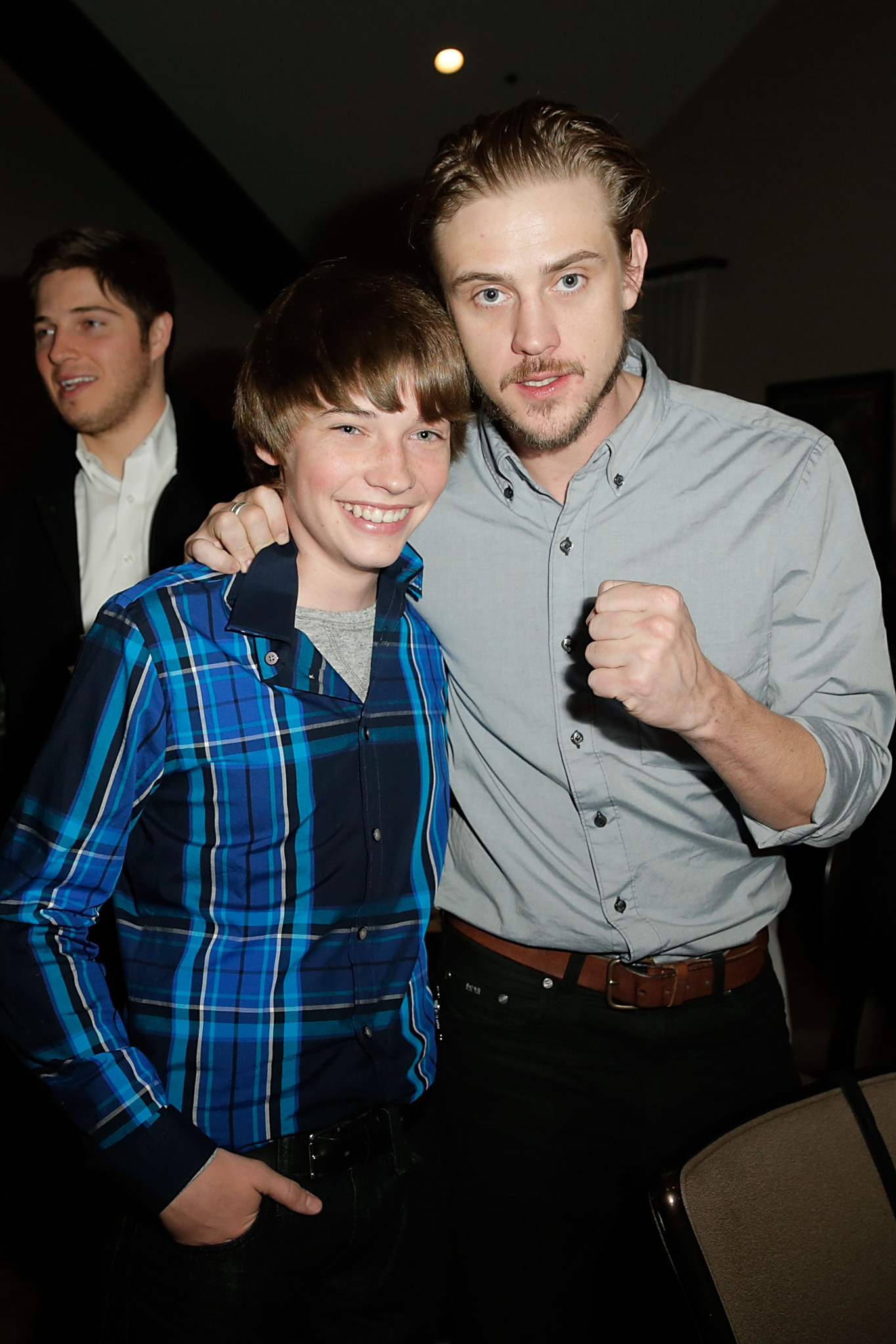 Boyd Holbrook and Jacob Lofland at an event for Little Accidents (2014)